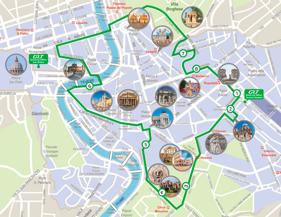 rome city bus tour stops